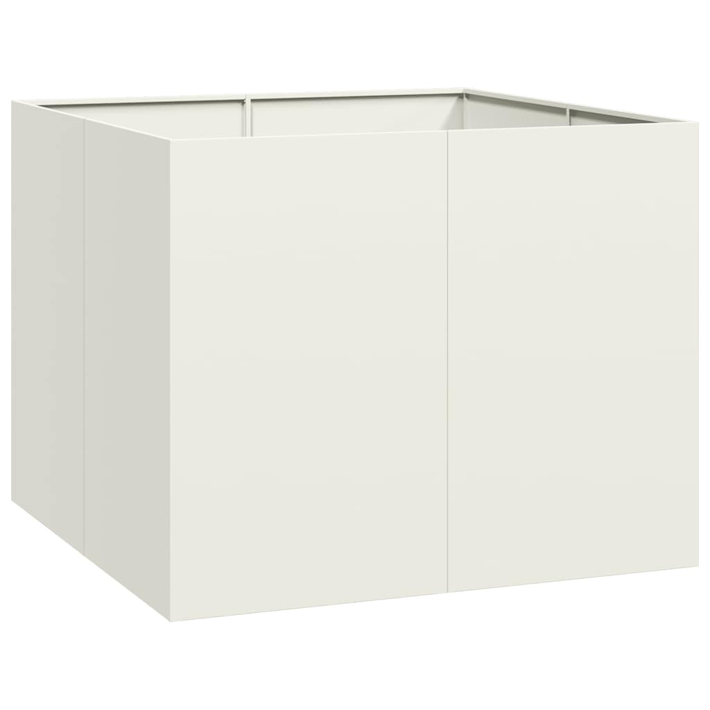 Vidaxl plantenbak 100x100x80 cm staal wit