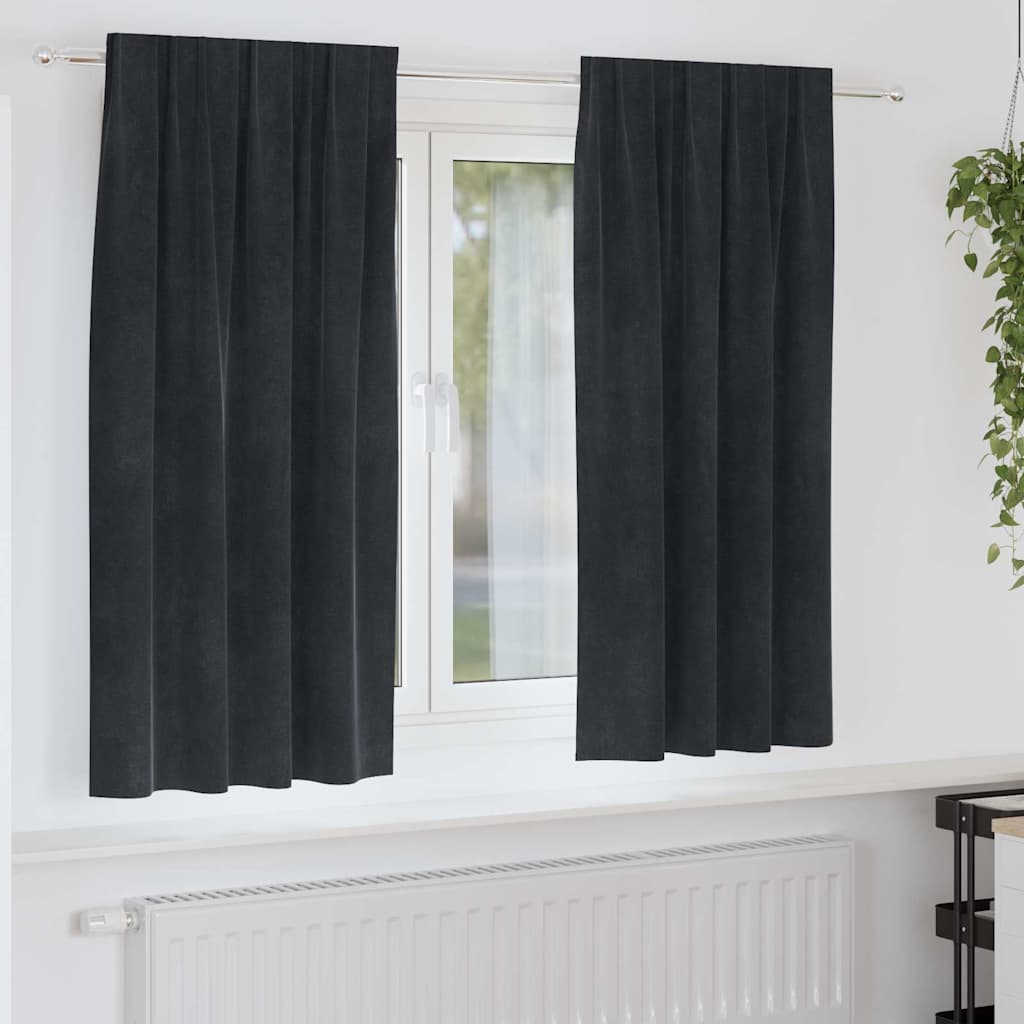 Vidaxl verduisterende gordijnen 2 pcs zwart 140 x 175 cm fluweel