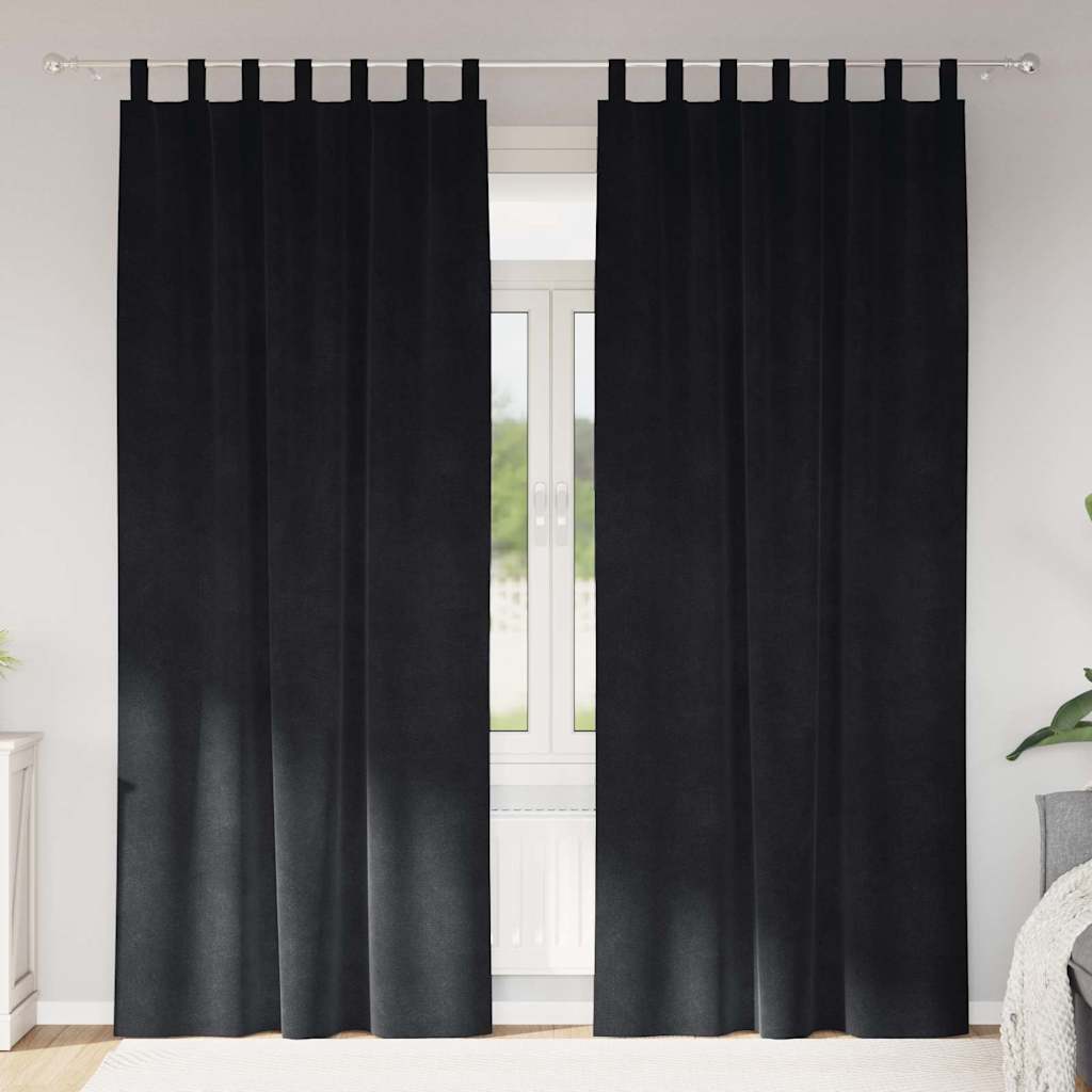 Vidaxl verduisterende gordijnen 2 pcs zwart 140 x 260 cm fluweel