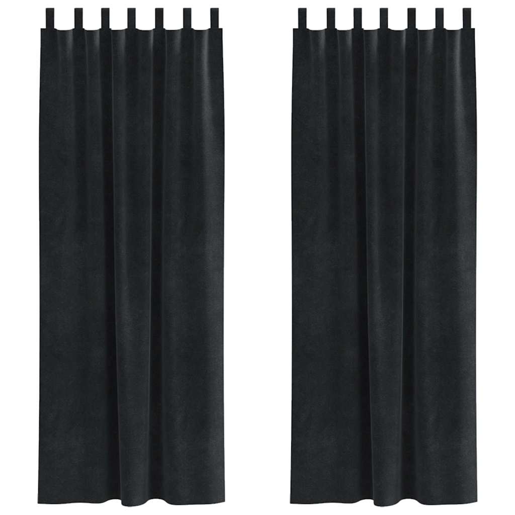 Vidaxl verduisterende gordijnen 2 pcs zwart 140 x 260 cm fluweel