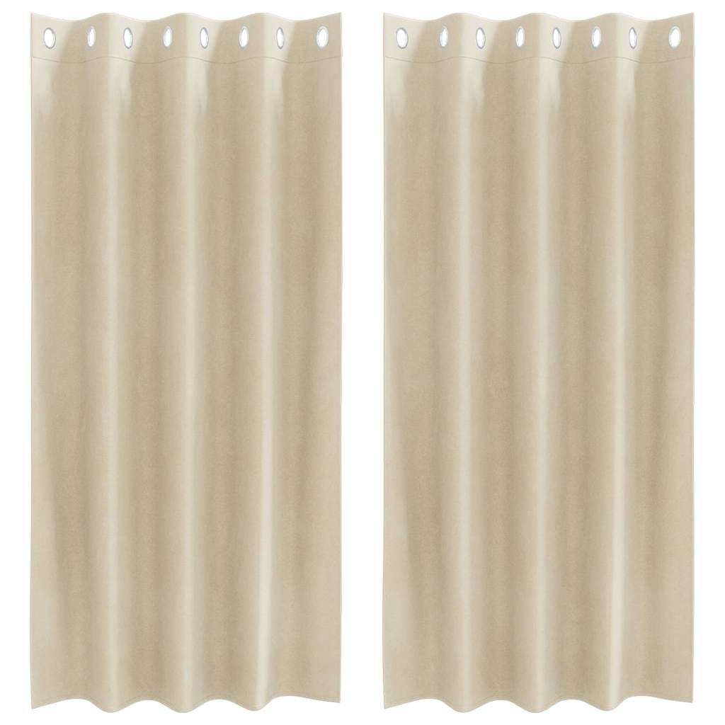 Vidaxl verduisterende gordijnen 2 pcs crème 140 x 175 cm fluweel