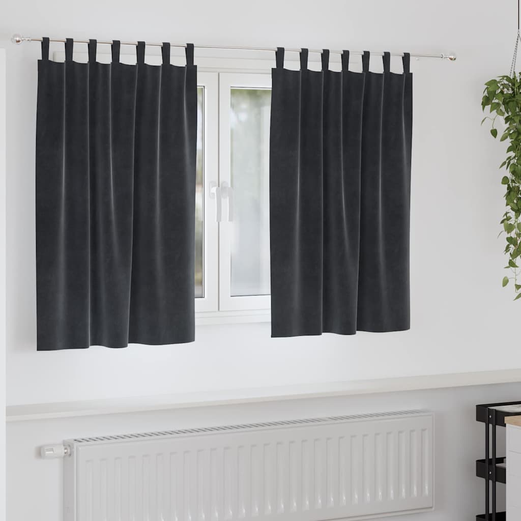 Vidaxl verduisterende gordijnen 2 pcs donkergrijs 140 x 140 cm fluweel