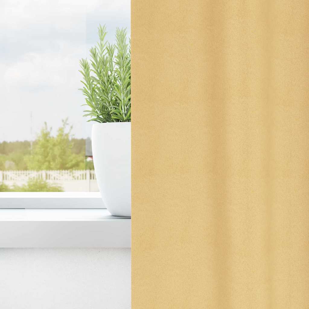 Vidaxl zwart-out gordijnen met ringen 2 pcs beige 175 x 140 cm