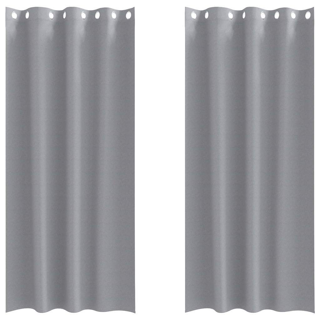Vidaxl zwart-out gordijnen met ringen 2 pcs lichtgrijs 245 x 140 cm