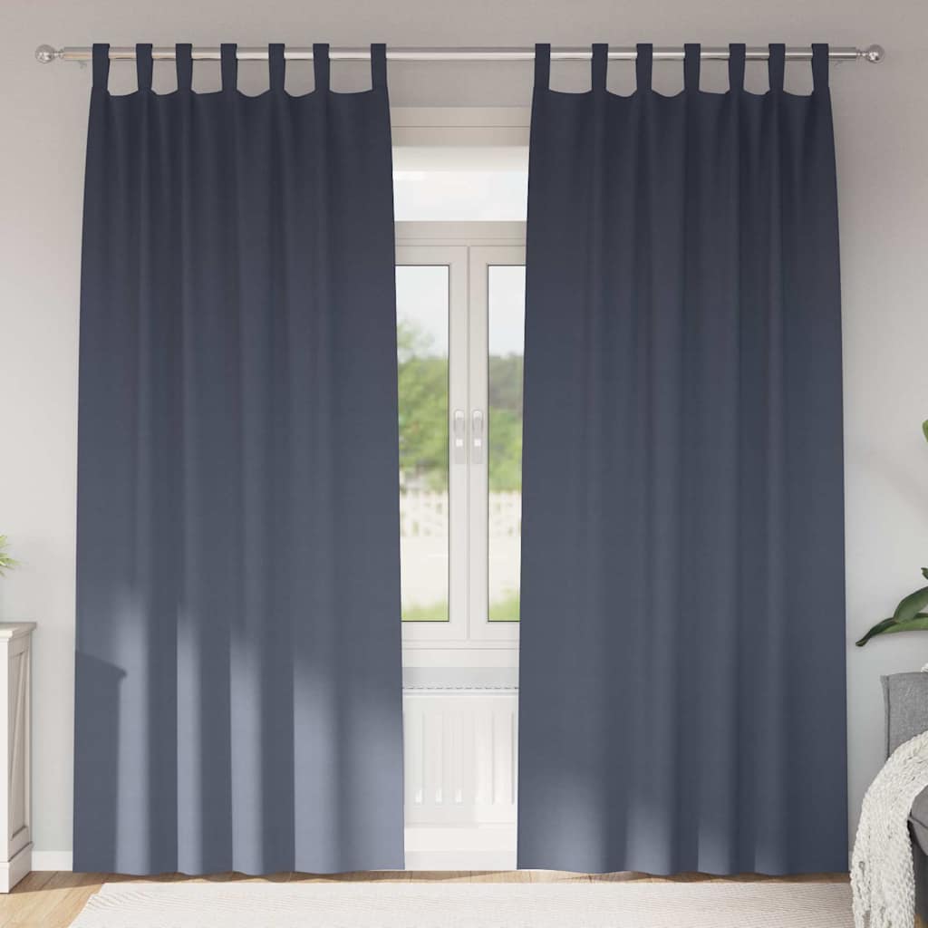 Vidaxl zwart-out gordijnen met ringen 2 pcs antraciet 245 x 140 cm