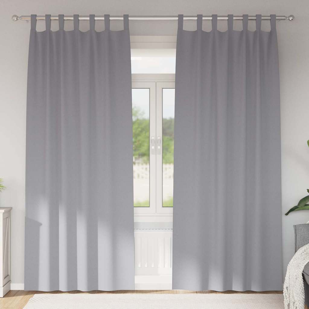Vidaxl zwart-out gordijnen met ringen 2 pcs lichtgrijs 225 x 140 cm