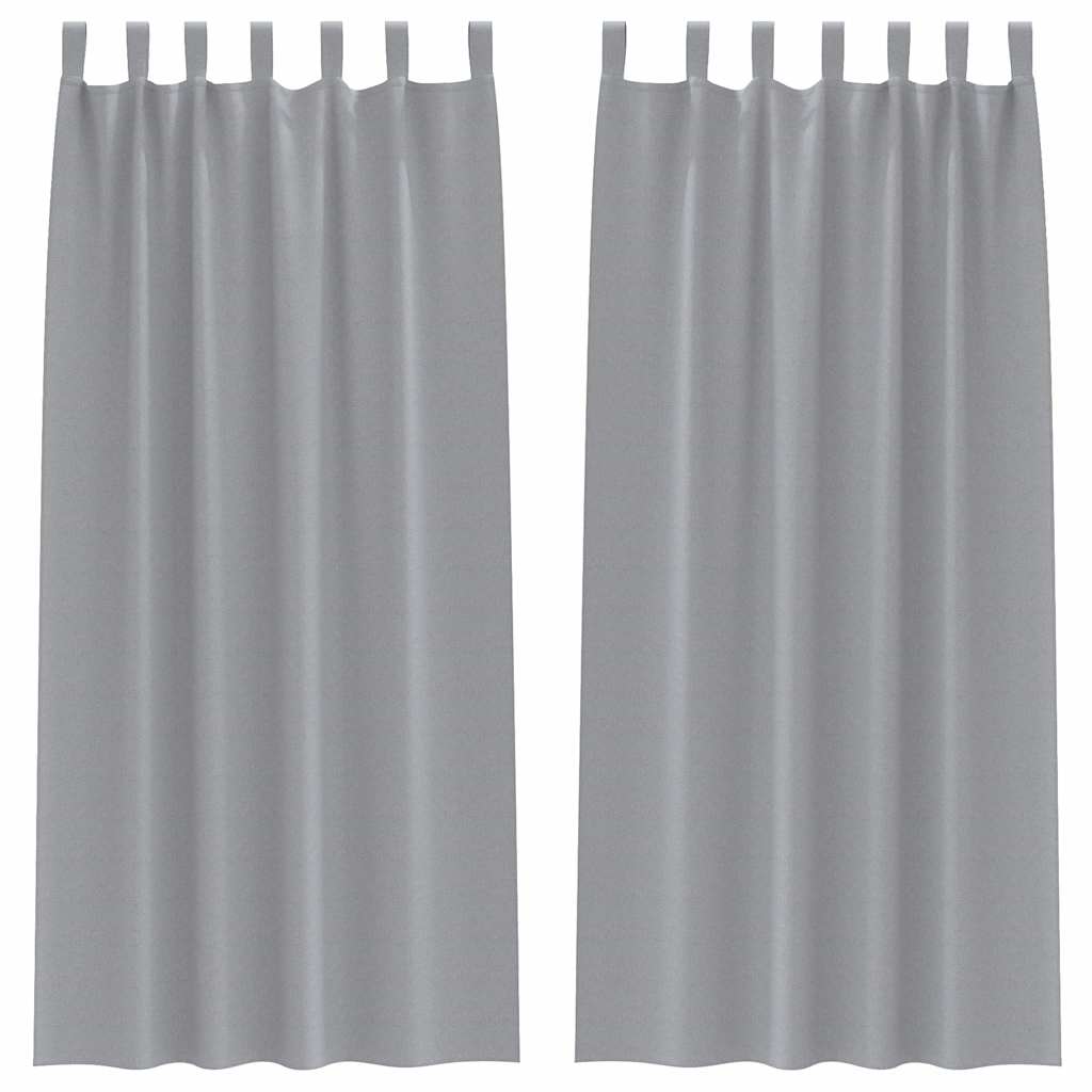 Vidaxl zwart-out gordijnen met ringen 2 pcs lichtgrijs 225 x 140 cm