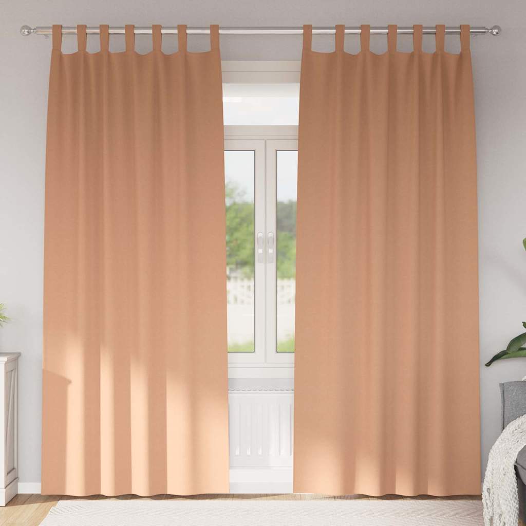 Vidaxl zwart-out gordijnen met ringen 2 pcs licht bruin 245 x 140 cm