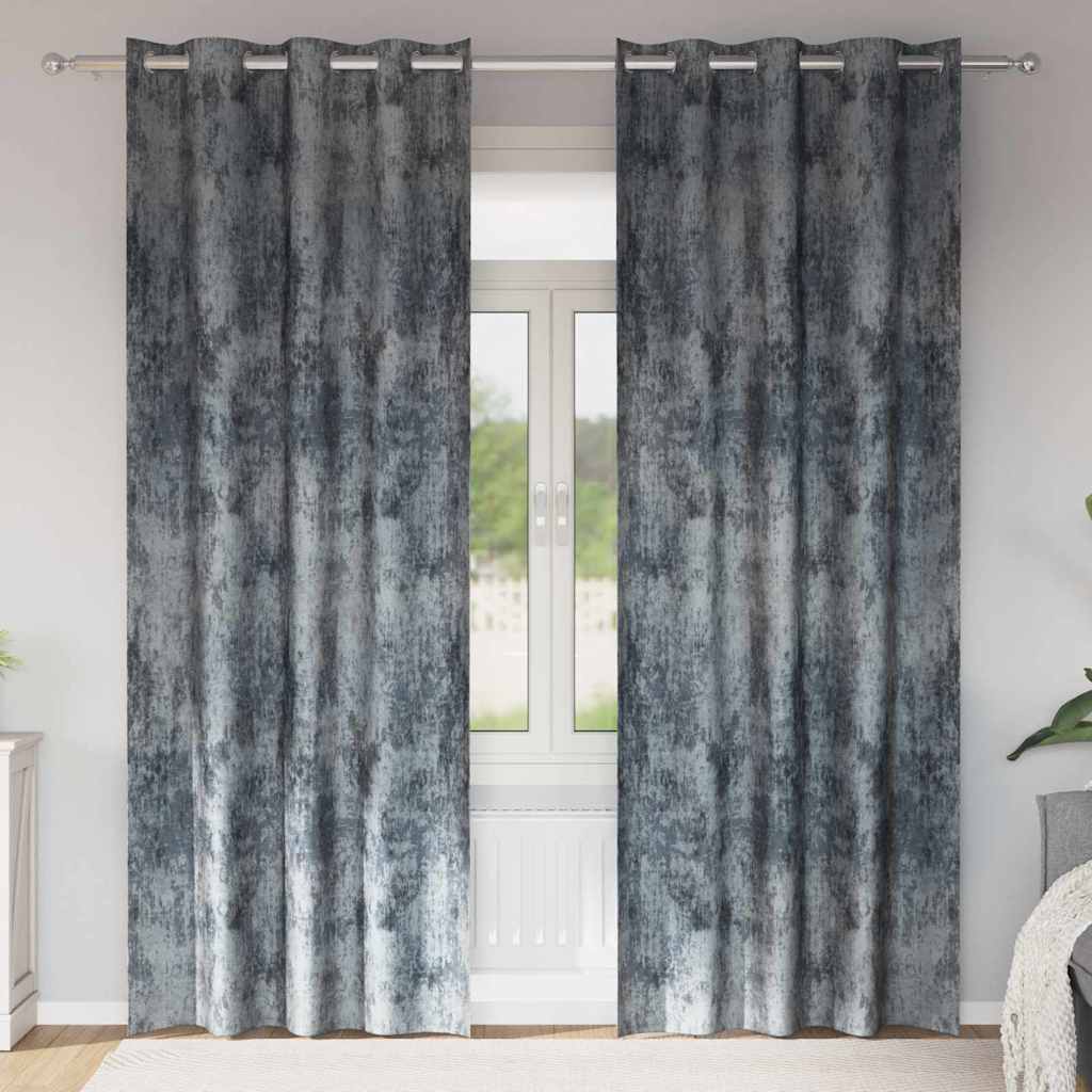 Vidaxl velvet gordijnen 2 pcs zilvergrijs 225 x 140 cm fluweel