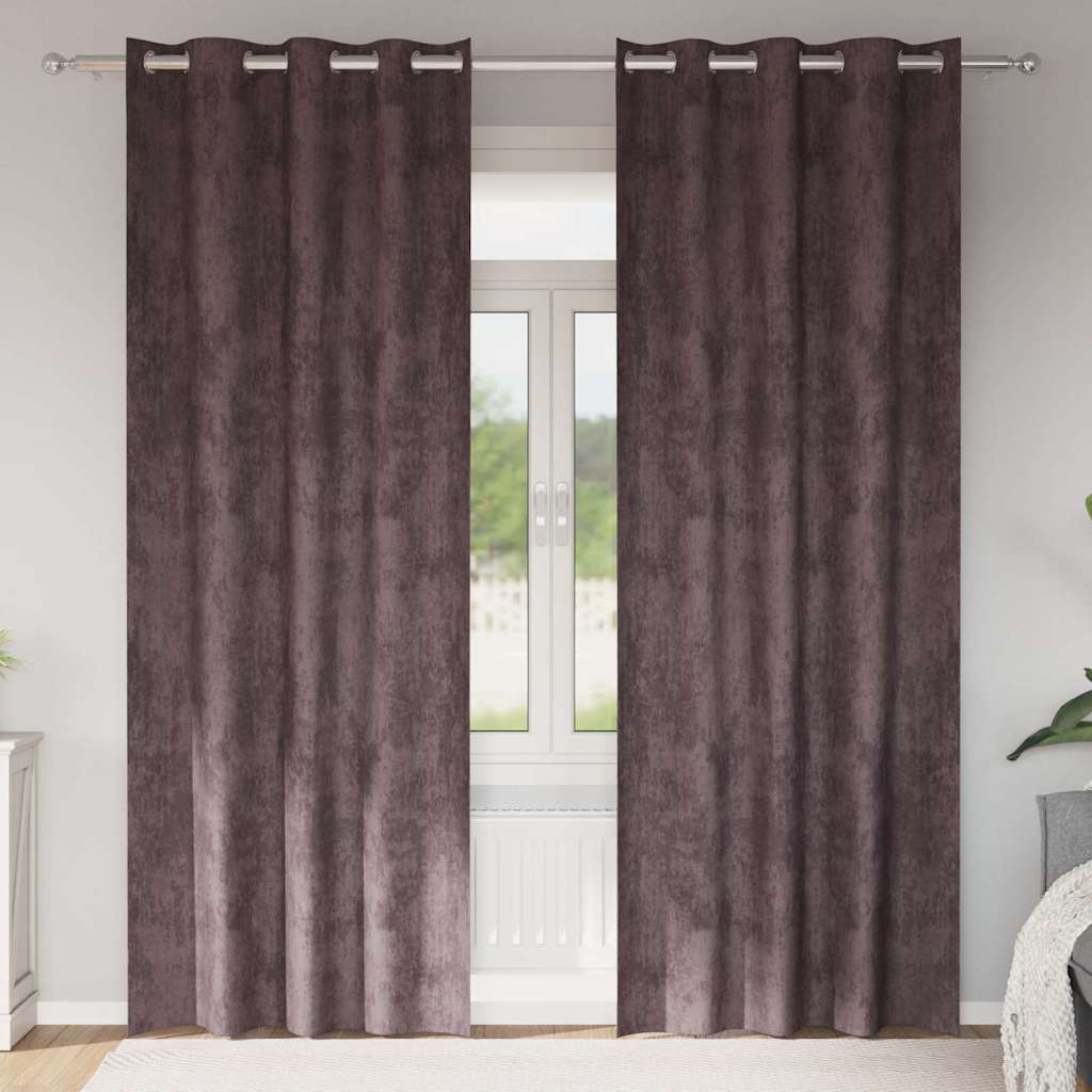 Vidaxl velvet gordijnen met gordijnen 2 pcs bruin 225 x 140 cm fluweel
