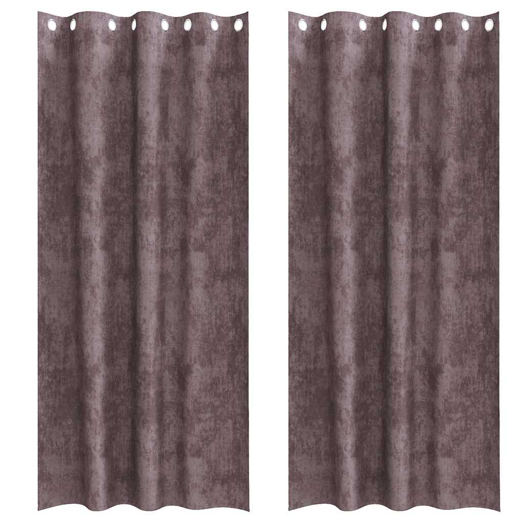 Vidaxl velvet gordijnen met gordijnen 2 pcs bruin 225 x 140 cm fluweel