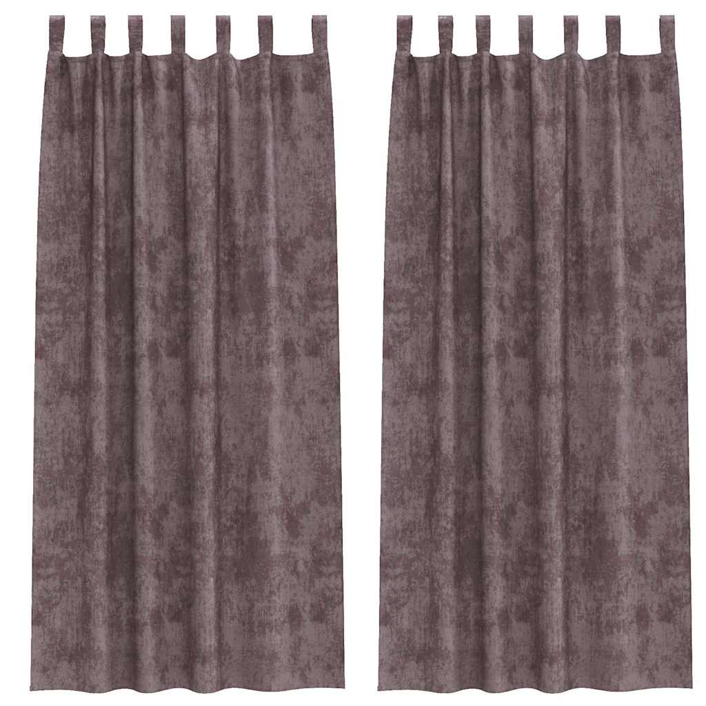 Vidaxl velvet gordijnen met gordijnen 2 pcs bruin 260 x 140 cm fluweel
