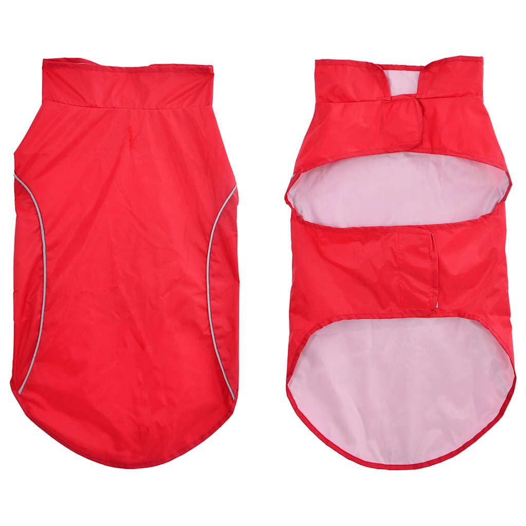 Vidaxl hondenregenjas met reflecterende strips polyester rood 2xl