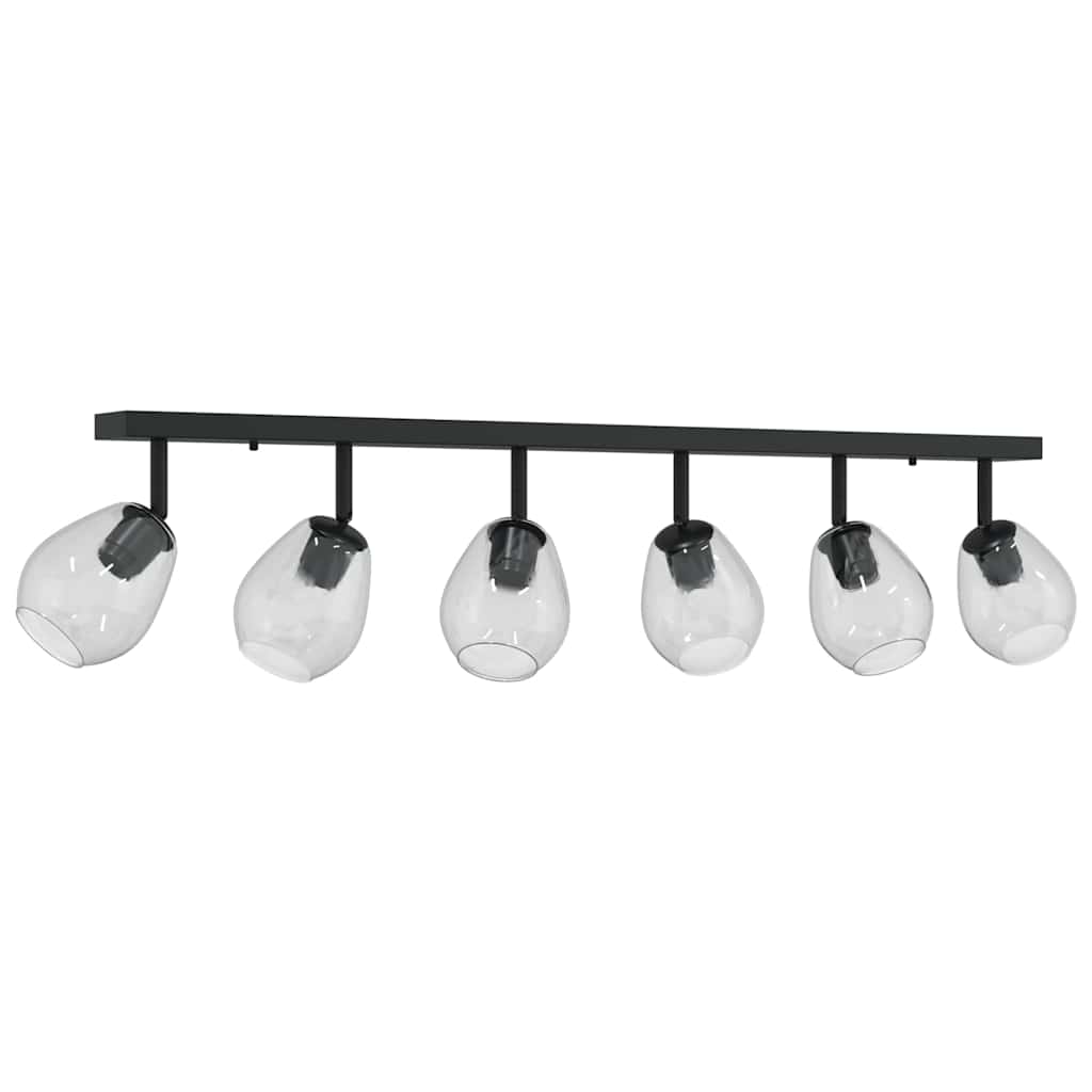 Vidaxl plafondspot zwart 110,5 x 13 x 26 cm glas en metaal