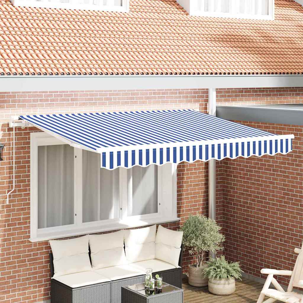 Vidaxl vervangingsdoek voor zonnescherm blauw en wit 235 x 195 cm
