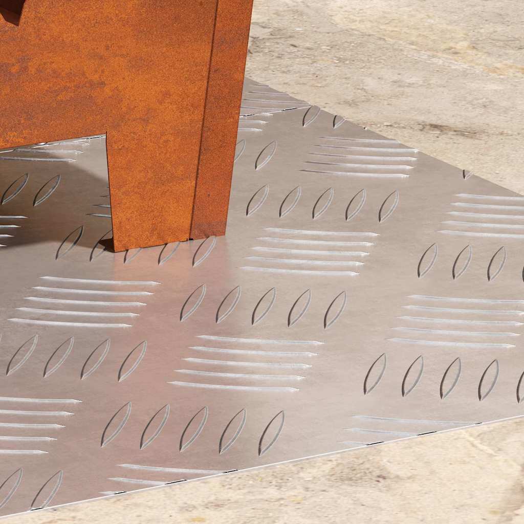 Vidaxl trap tread rechthoekig 2 pcs zilver 60 x 40 cm aluminium