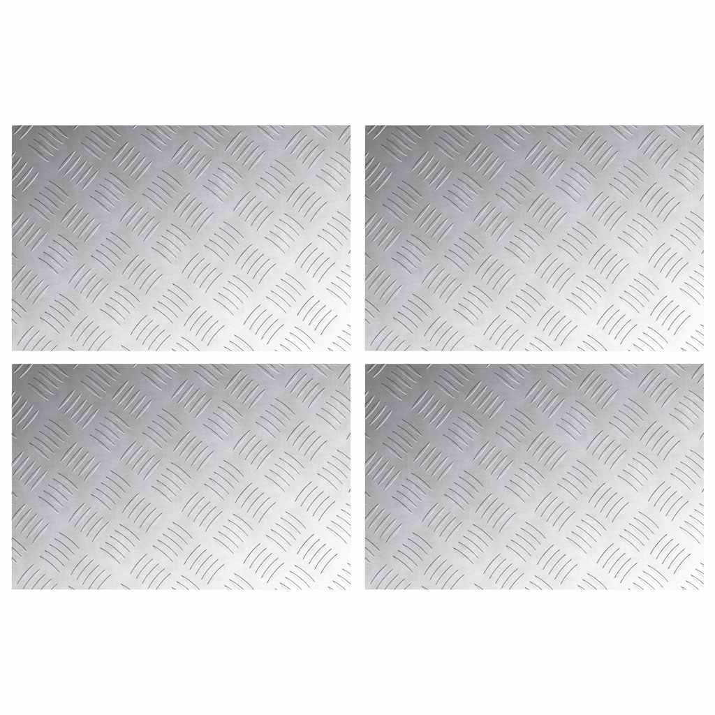 Vidaxl trap tread rechthoekig 4 pcs zilver 60 x 40 cm aluminium