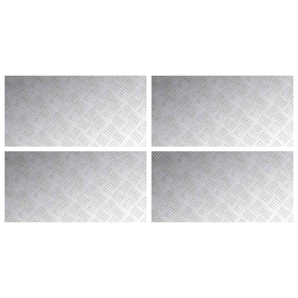 Vidaxl trap tread rechthoekig 4 pcs zilver 80 x 40 cm aluminium