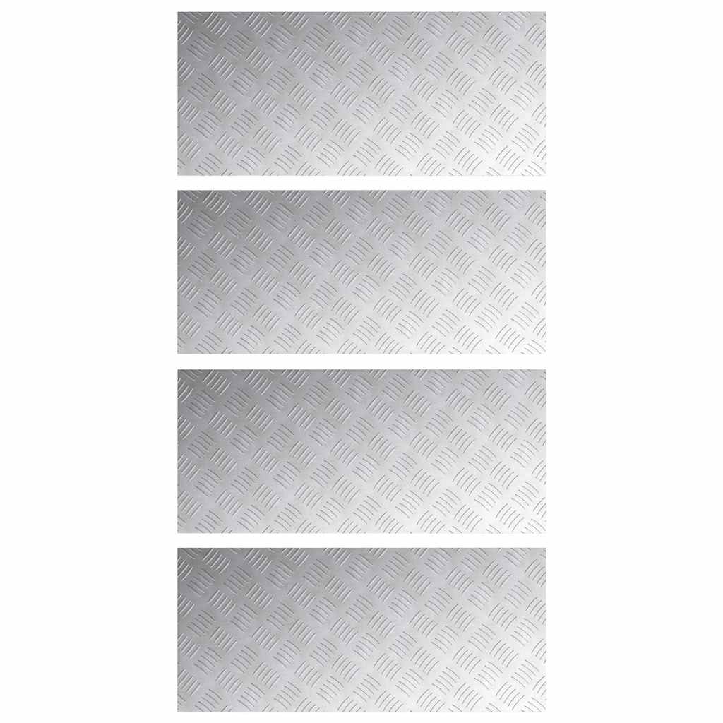 Vidaxl trap tread rechthoekig 4 pcs zilver 90 x 40 cm aluminium