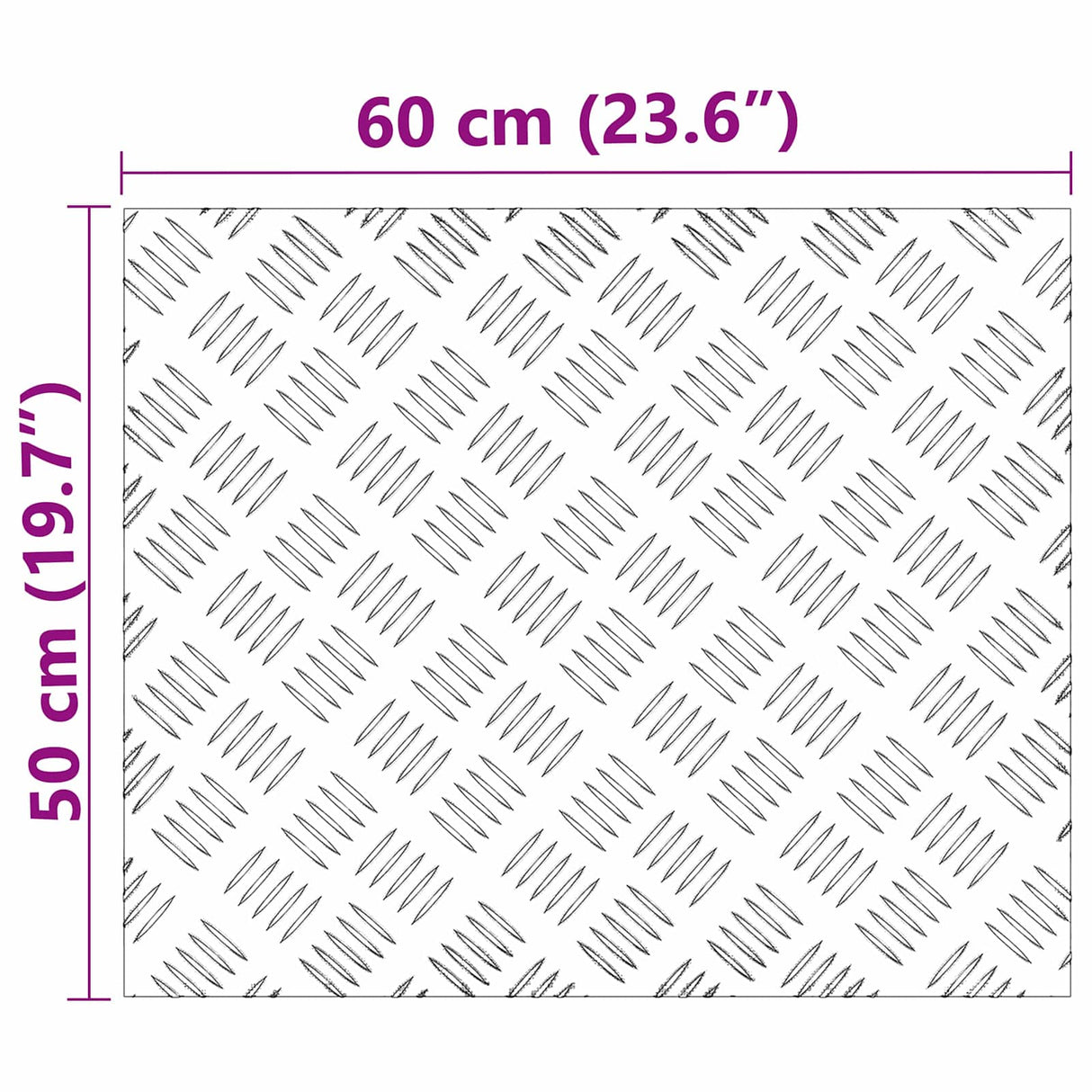 Vidaxl trap tread rechthoekig 4 pcs zilver 60 x 50 cm aluminium