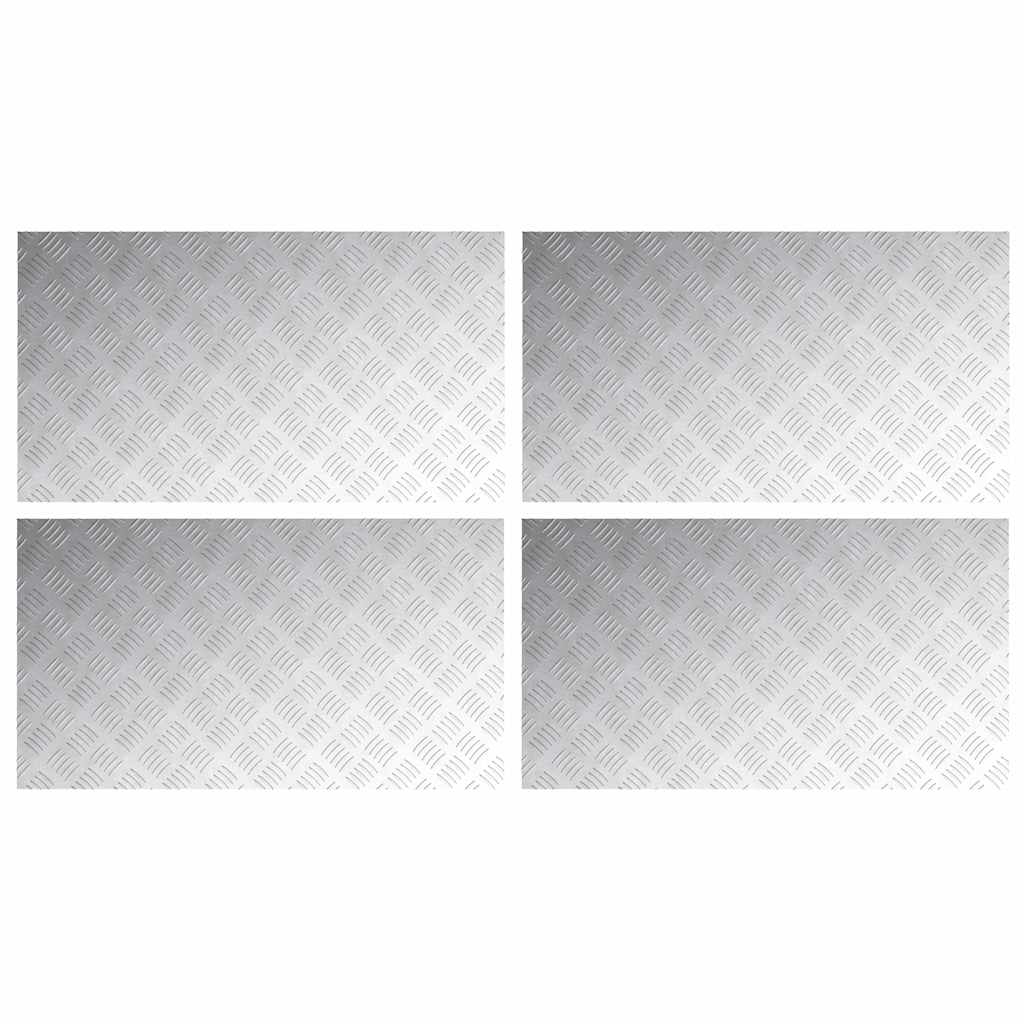 Vidaxl trap tread rechthoekig 4 pcs zilver 90 x 50 cm aluminium