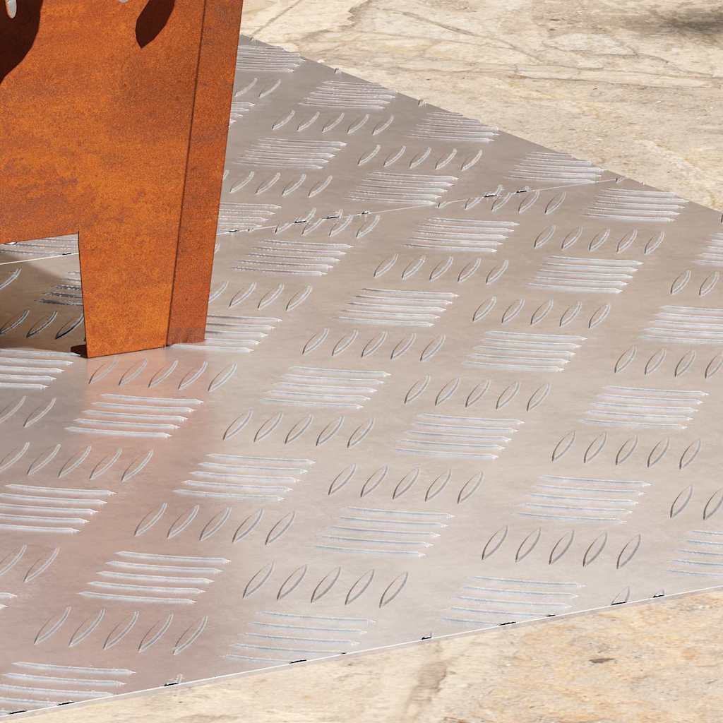 Vidaxl trap tread rechthoekig 2 pcs zilver 90 x 50 cm aluminium