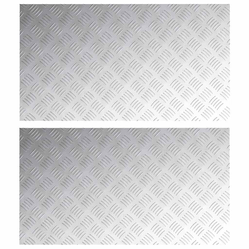Vidaxl trap tread rechthoekig 2 pcs zilver 90 x 50 cm aluminium