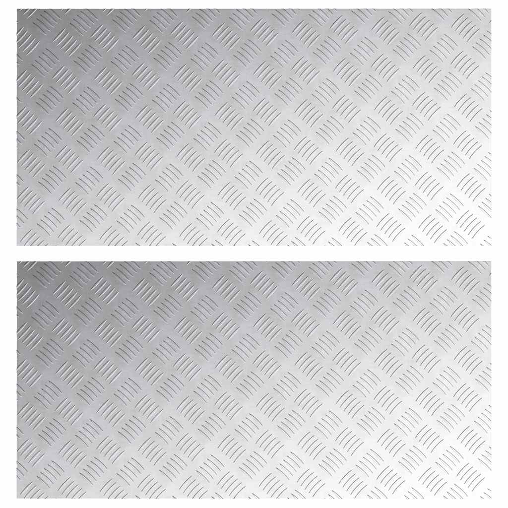 Vidaxl trap tread rechthoekig 2 pcs zilver 100 x 50 cm aluminium