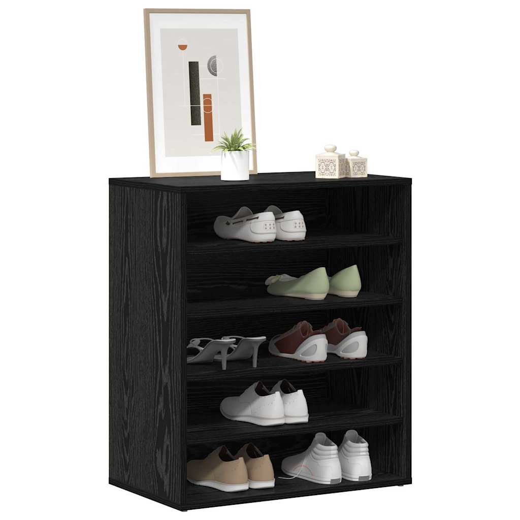 Vidaxl schoenenkast met plank zwart eiken 60 x 35 x 70 cm bewerkt hout