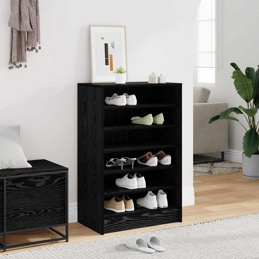 Vidaxl schoenenkast met plank zwart eiken 60 x 35 x 92 cm bewerkt hout