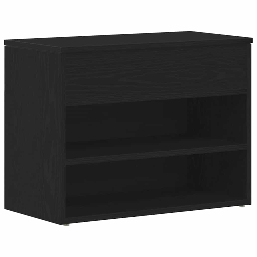 Vidaxl schoenenbank met plank zwart eiken 60 x 30 x 45 cm bewerkt hout