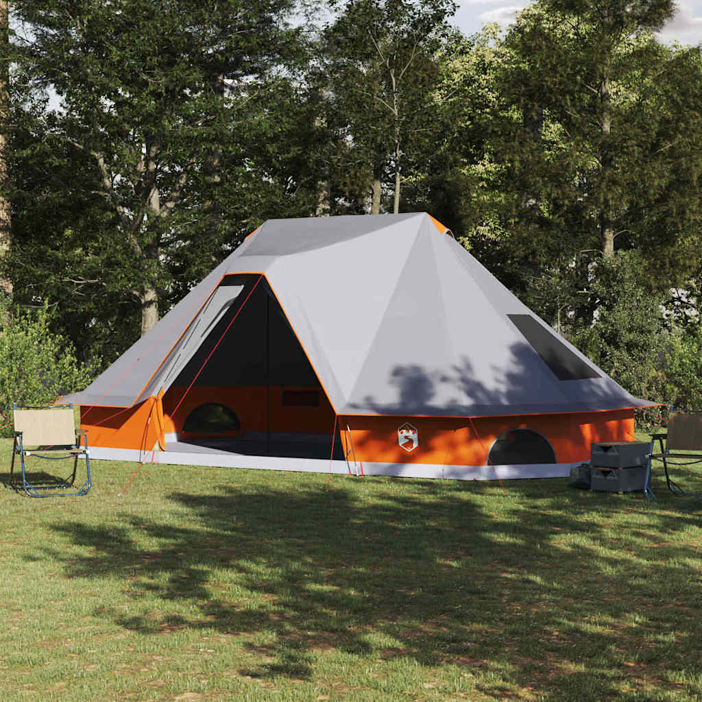 Vidaxl familie tipi tent tipi grijs en oranje 680 x 430 x 270 cm