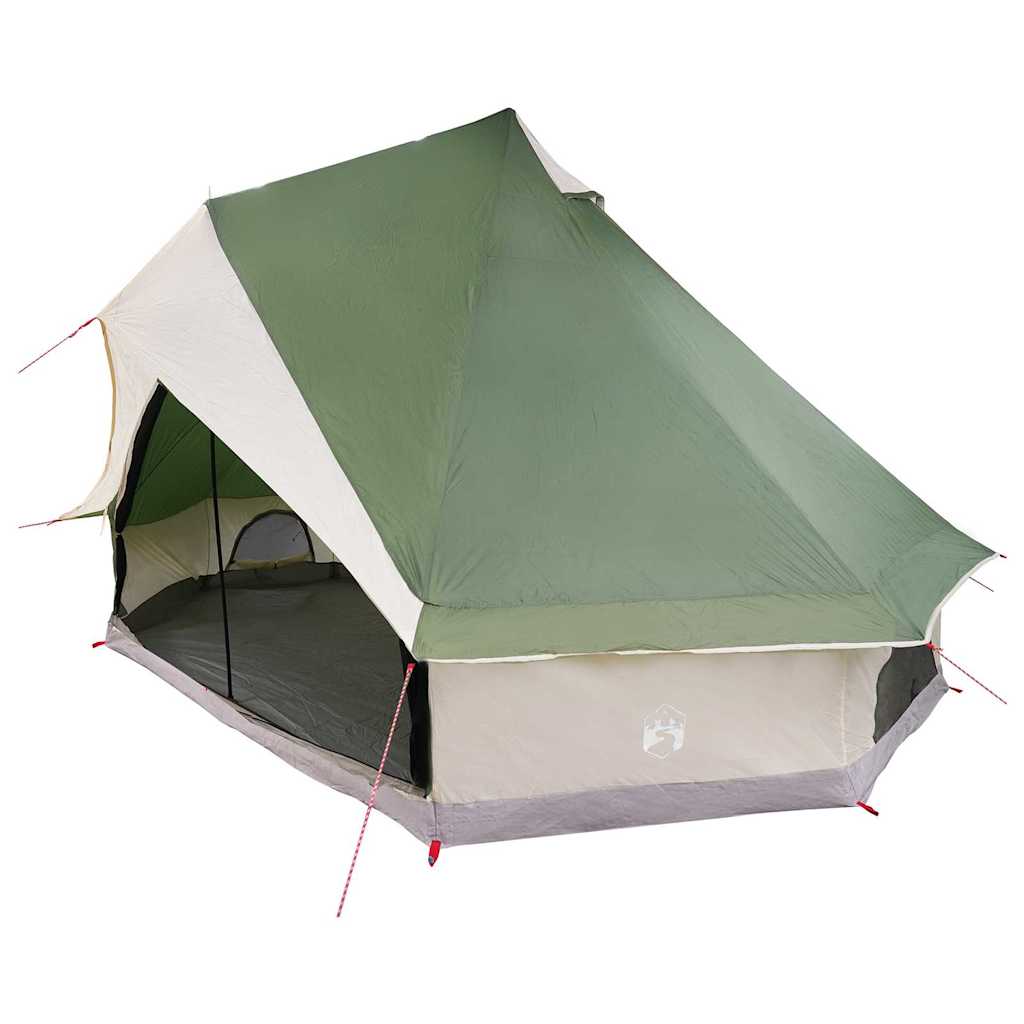 Vidaxl familie tipi tent tipi groen en beige 400 x 346 x 250 cm