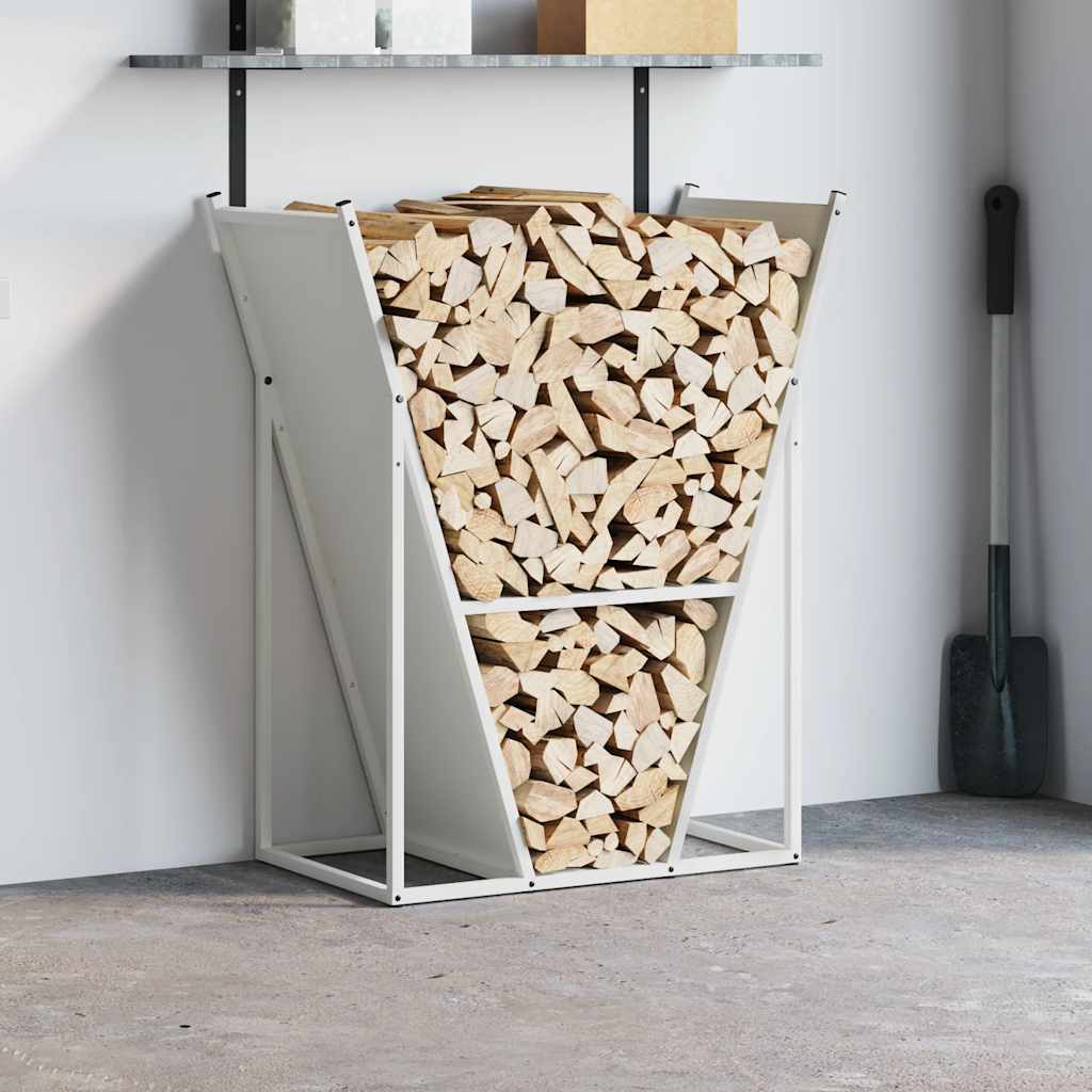 Vidaxl brandhoutrek 69,5x35x81 cm koudgewalst staal wit