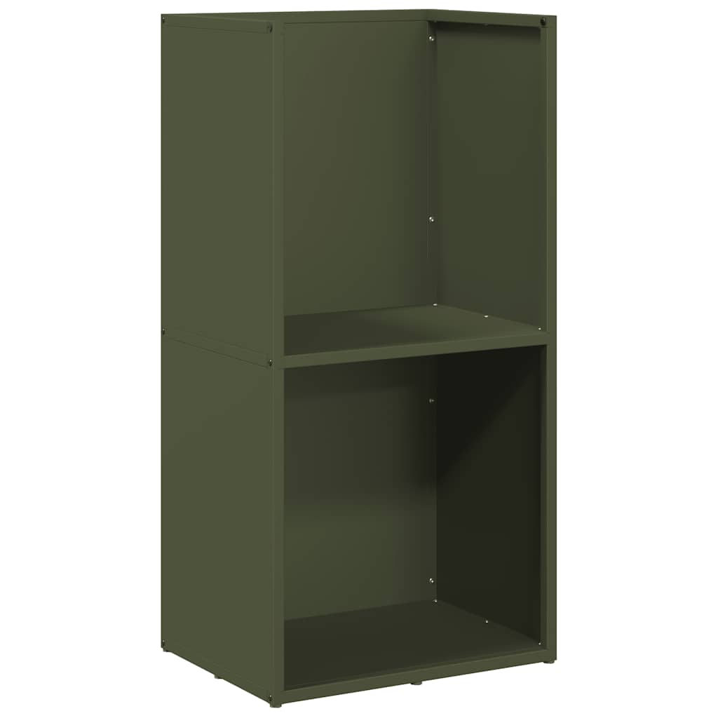 Vidaxl brandhoutrek 40x30x80 cm koudgewalst staal olijfgroen