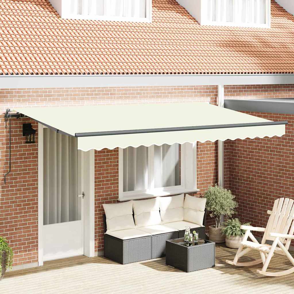 Vidaxl inklapbaar zonnescherm crème 350 x 200 cm stof