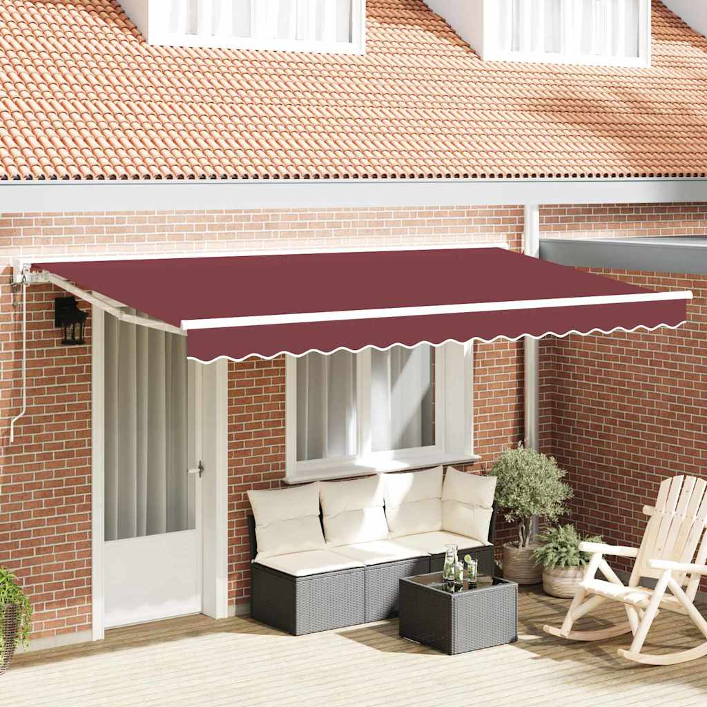 Vidaxl inklapbaar zonnescherm bordeauxrood 400 x 200 cm