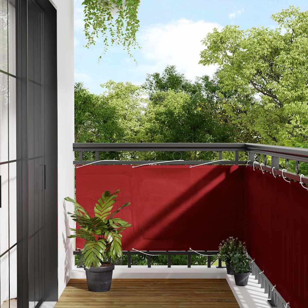 Vidaxl balkonscherm rood 75x800 cm 100% polyester oxford