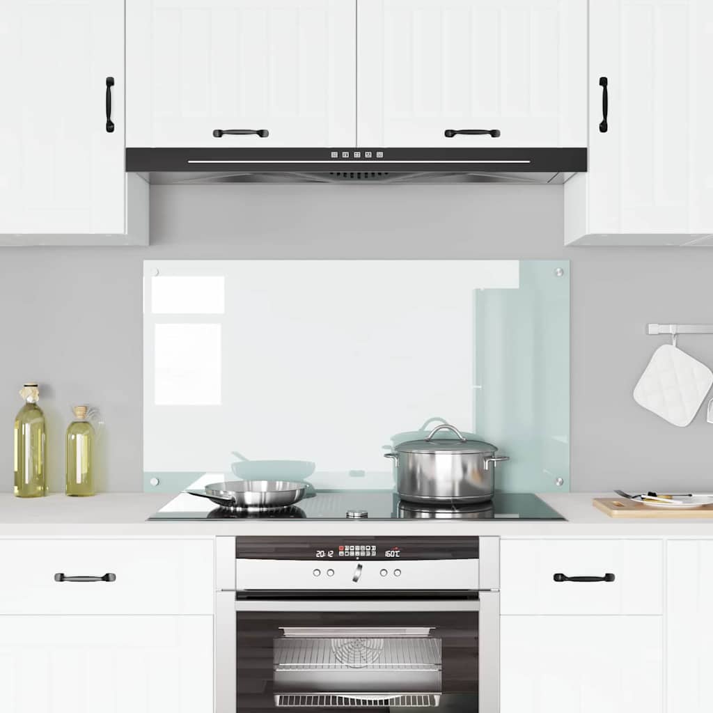 Vidaxl keuken spatscherm wit 110 x 60 cm gehard glas