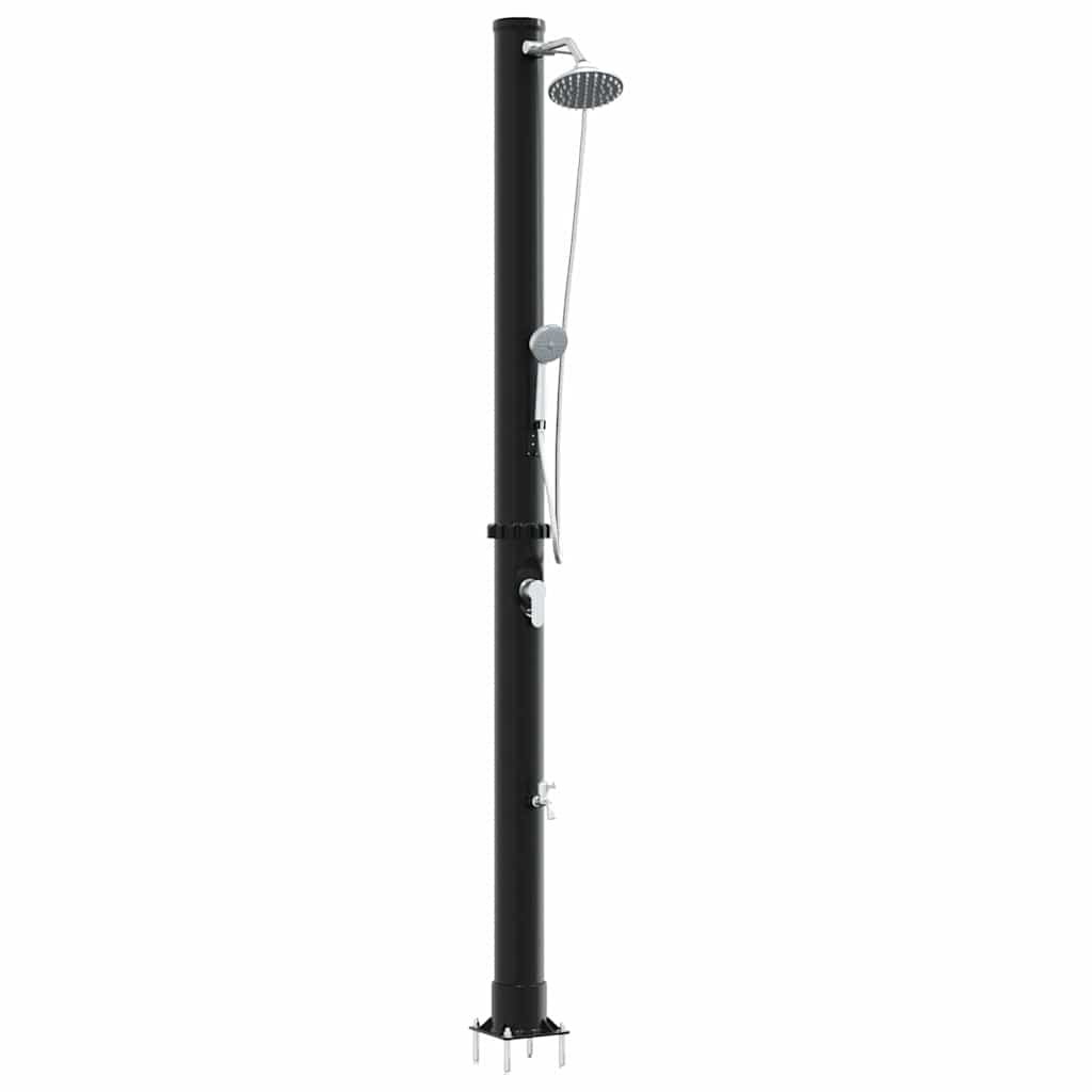 Vidaxl buitenzonne-douche zwart 217 cm pvc en aluminium