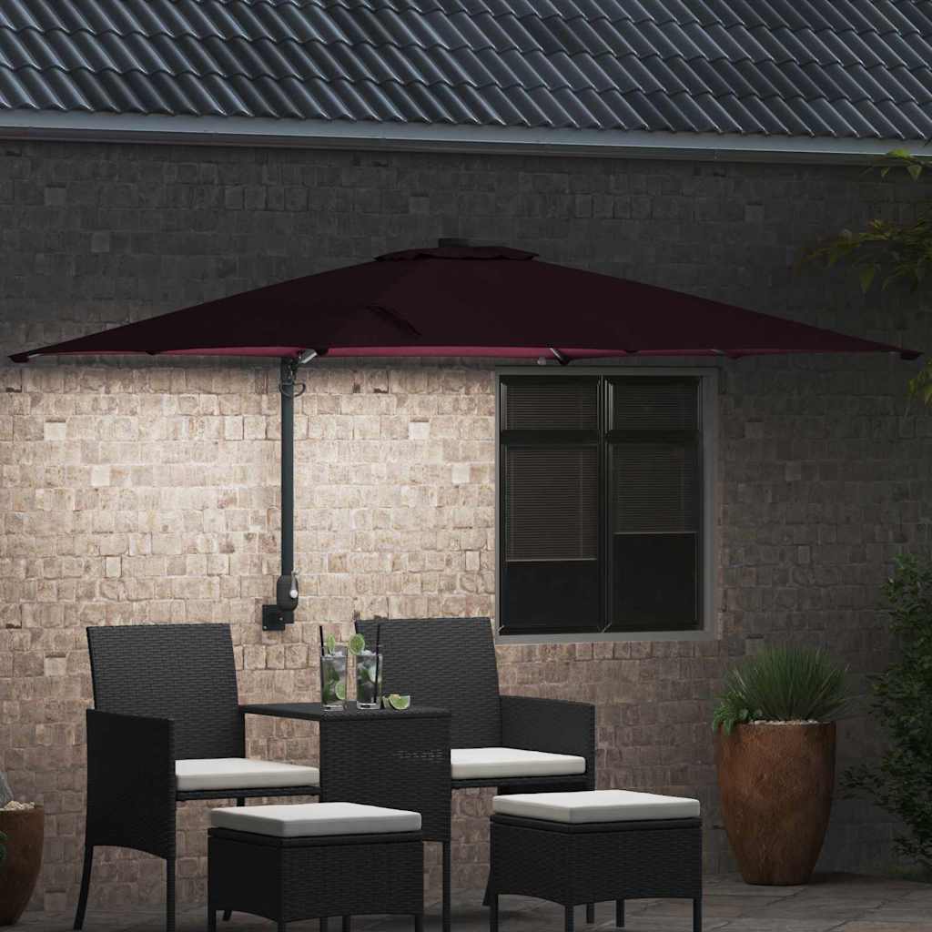 Vidaxl tuinparasol bordeaux rood 248,5 x 247,5 x 160 cm