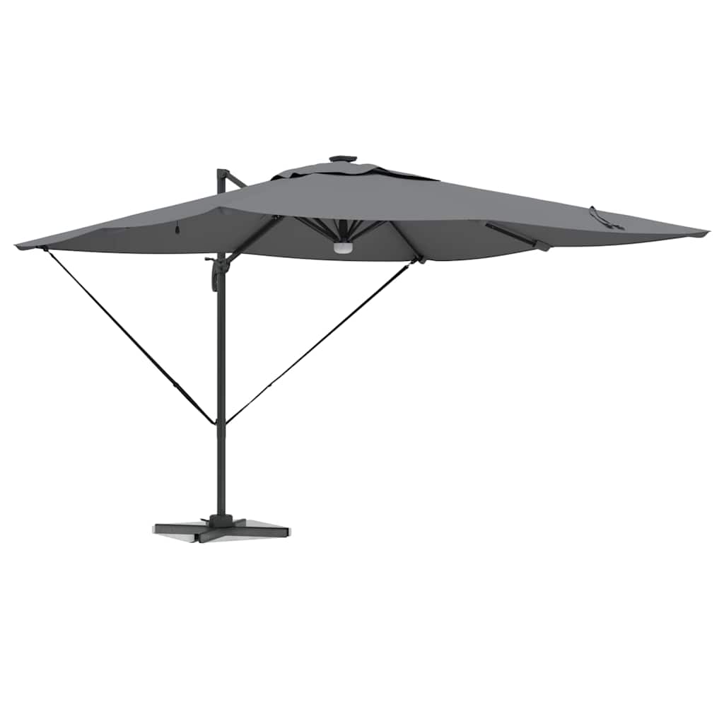 Vidaxl roma parasol met led-striplichten antraciet 286 x 284 x 270 cm
