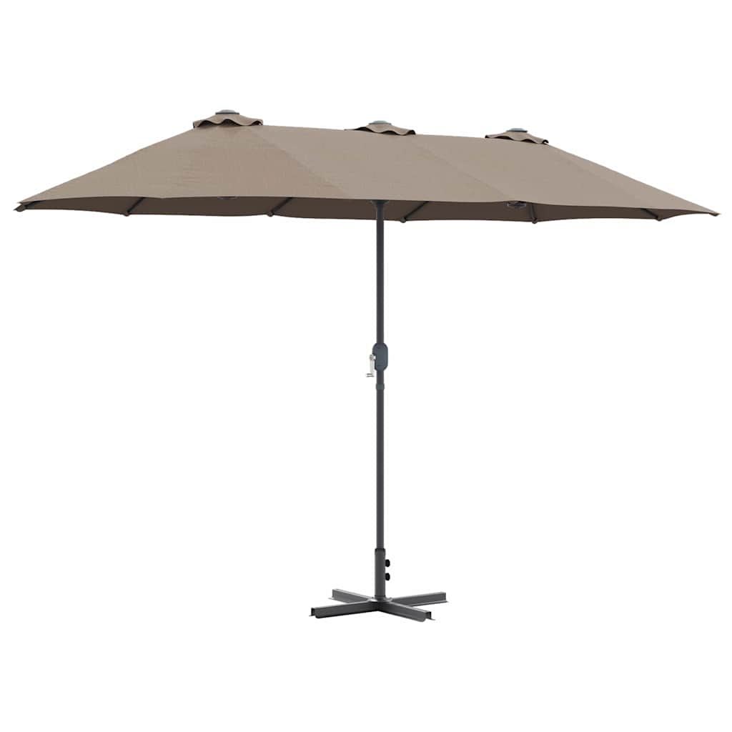 Vidaxl tuinparasol taupe 370 x 197 x 239 cm polyester en aluminium