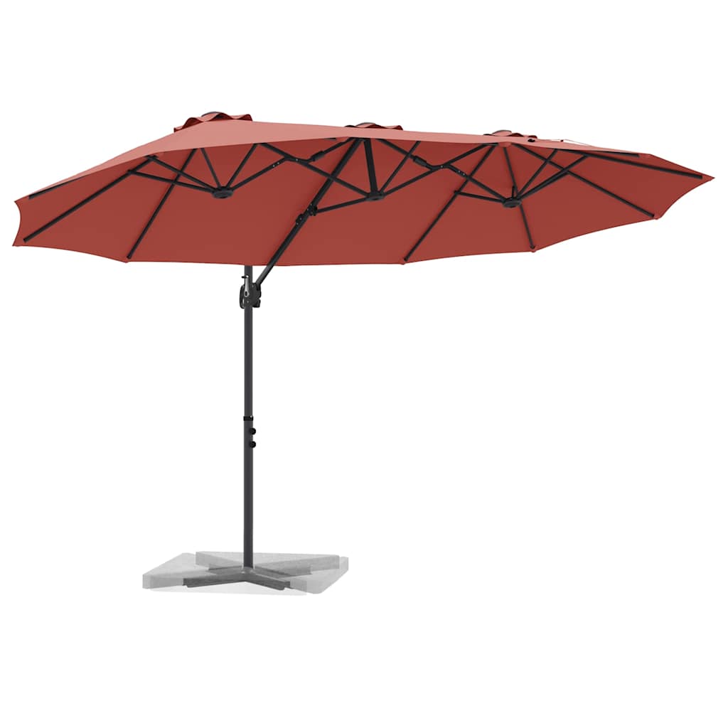 Vidaxl parasol terracotta 372 x 198 x 243 cm polyester en aluminium
