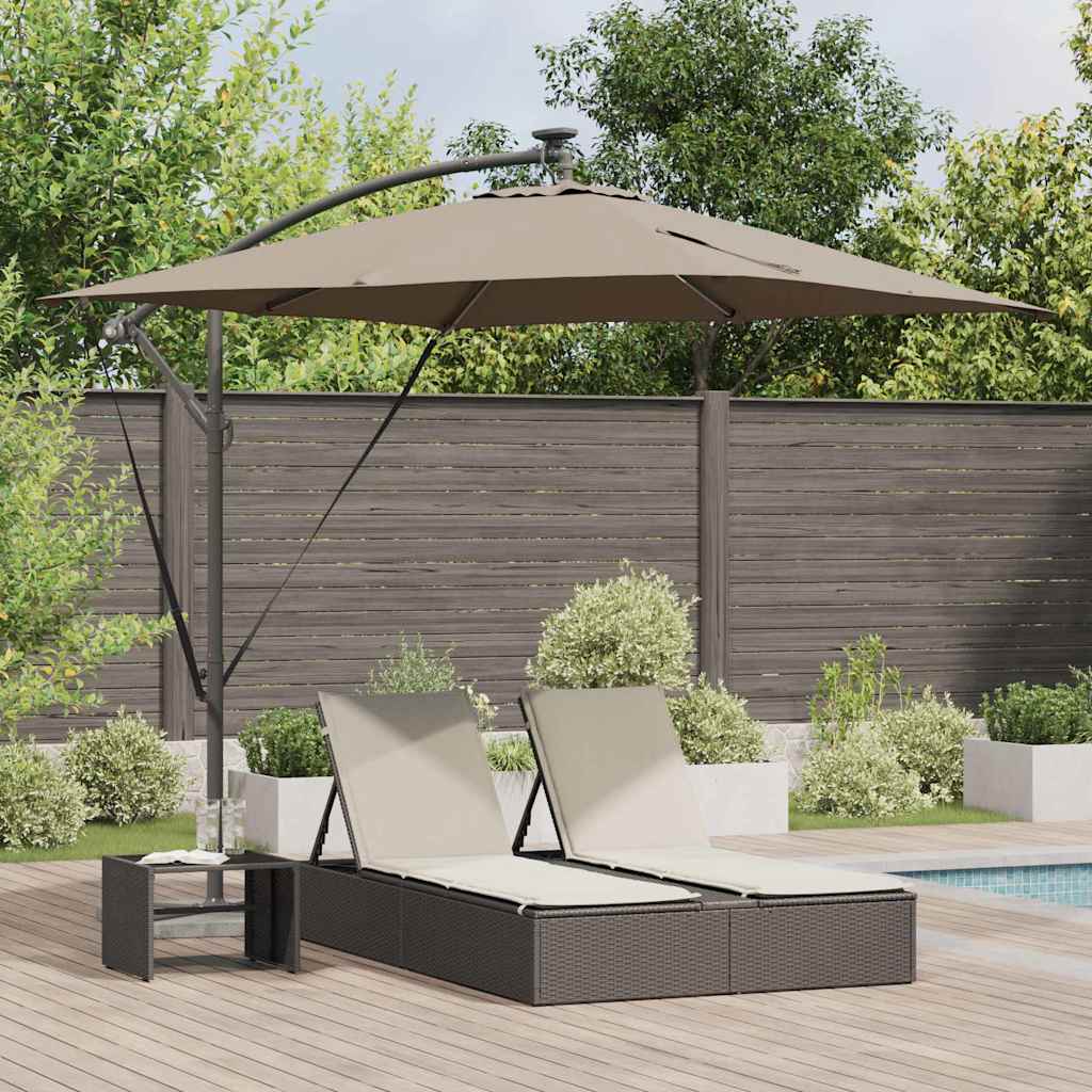 Vidaxl cantilever banana parasol taupe 249 x 249 x 250 cm