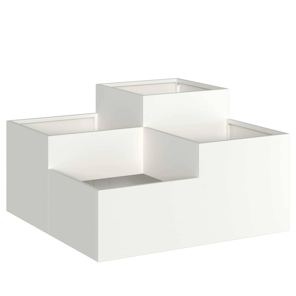 Vidaxl tuin bloempot wit 100 x 100 x 48 cm staal