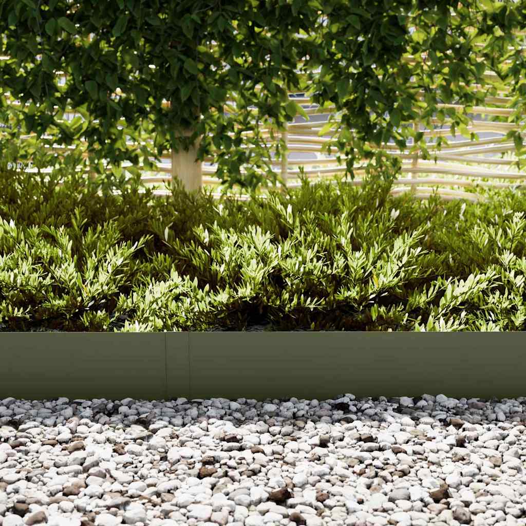 Vidaxl tuinrand 20 pcs olijf groen 100 x 0.05 x 20 cm