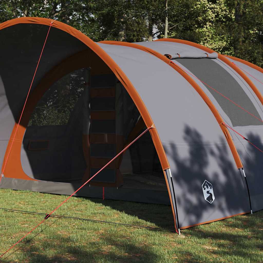 Vidaxl tunneltent met dak grijs en oranje 710 x 460 x 245 cm