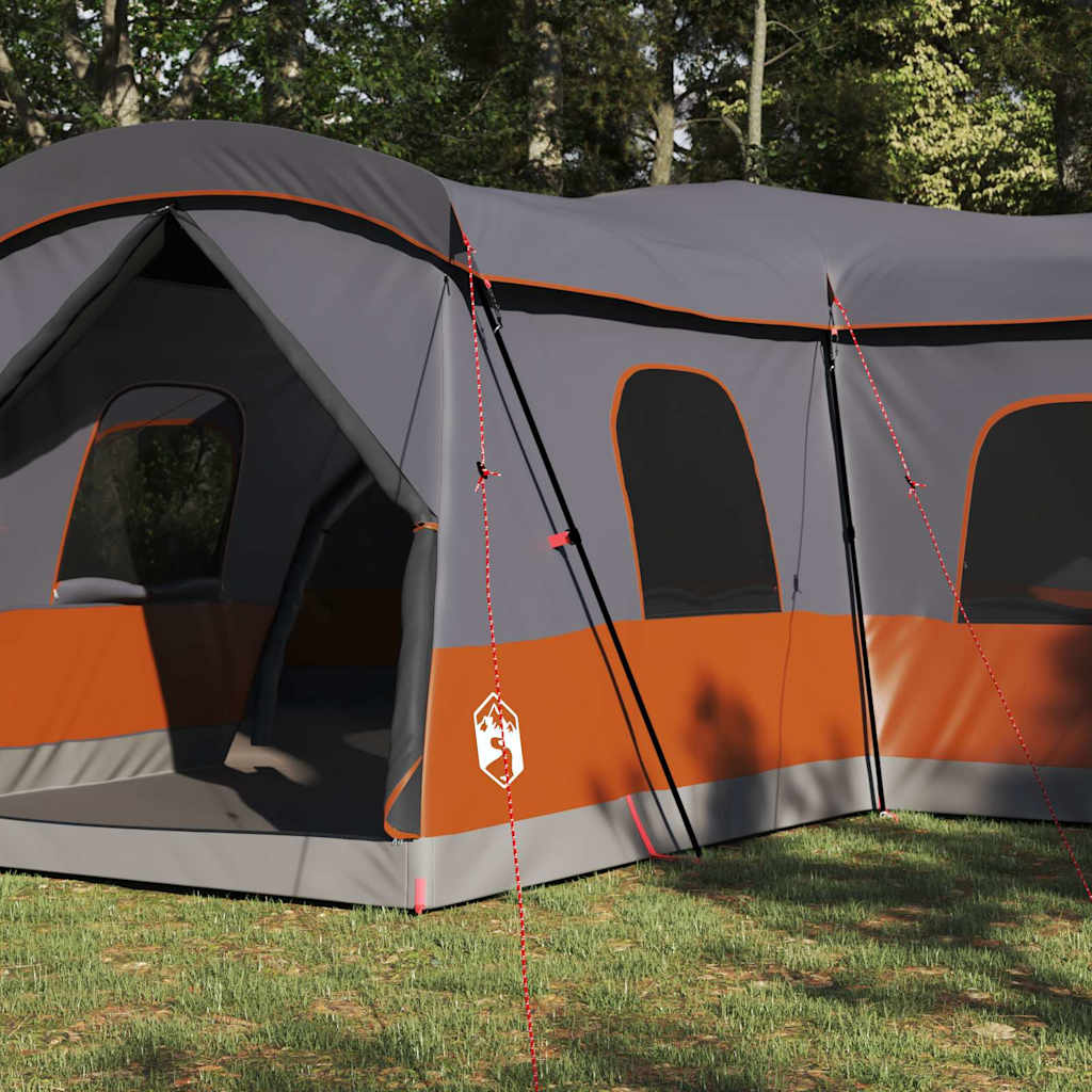 Vidaxl tent met dak met opslag grijs en oranje 680 x 510 x 210 cm