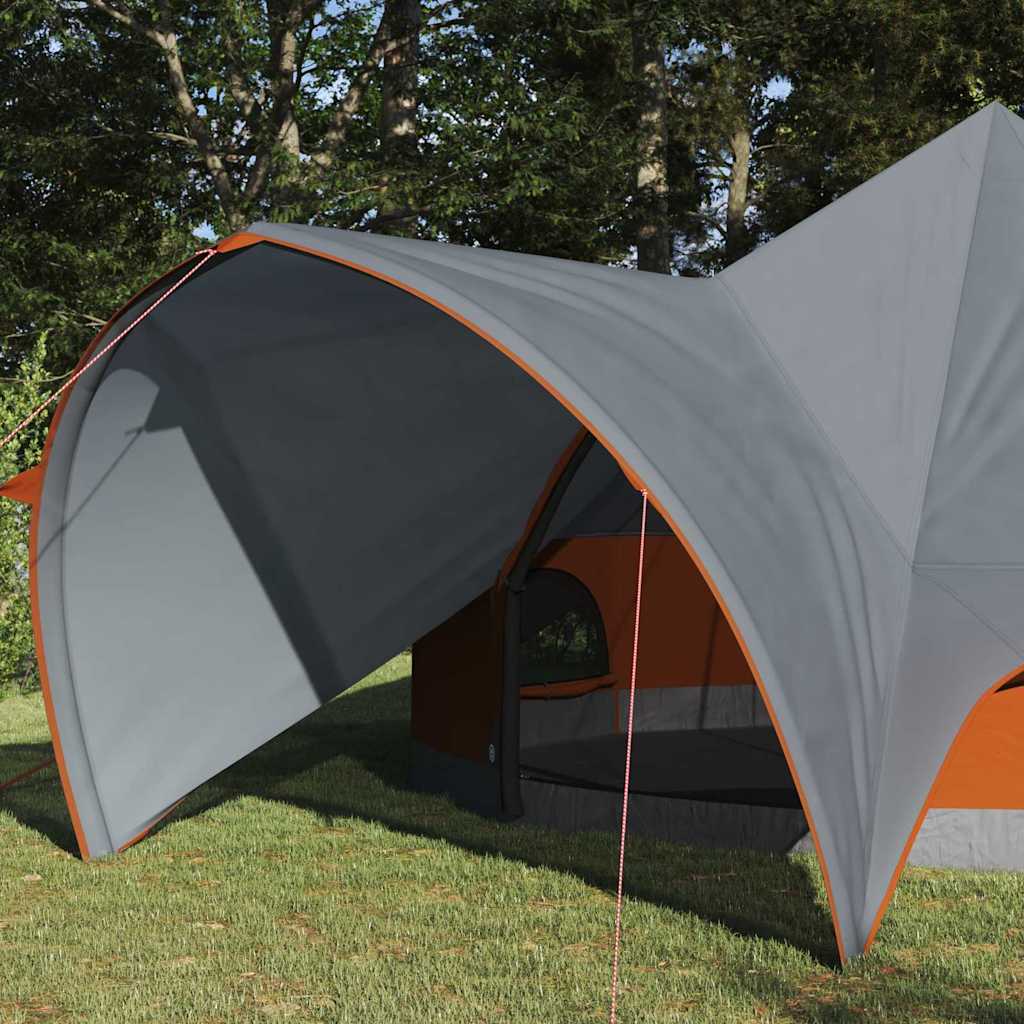 Vidaxl teepee tent met dak grijs en oranje 600 x 600 x 347 cm